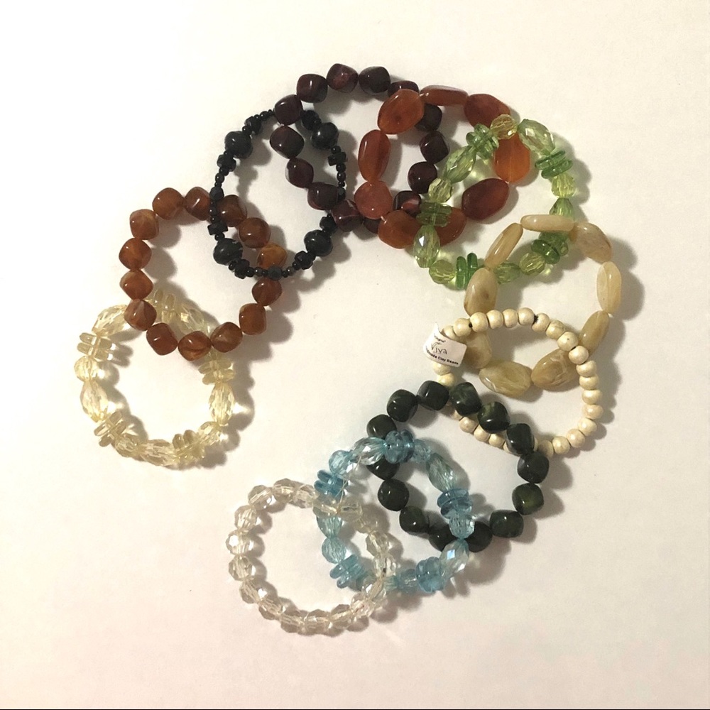 Collection of Elastic Beaded Bracelets